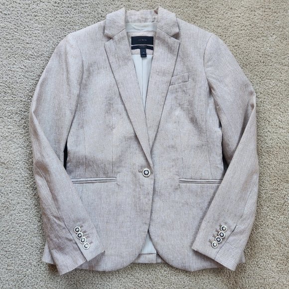 NWOT J. Crew Campbell Linen Blazer 00 - Picture 9 of 14